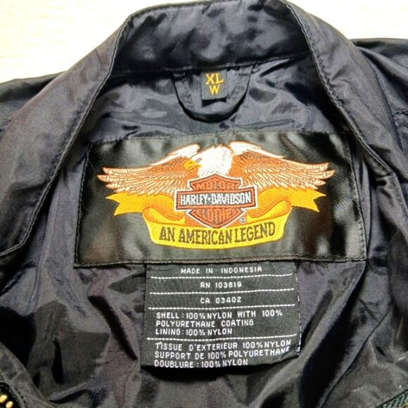 Harley-Davidson Black Lined Wind/Rain Moto Jacket Embroidered Branded Women XL.. - Picture 5 of 15